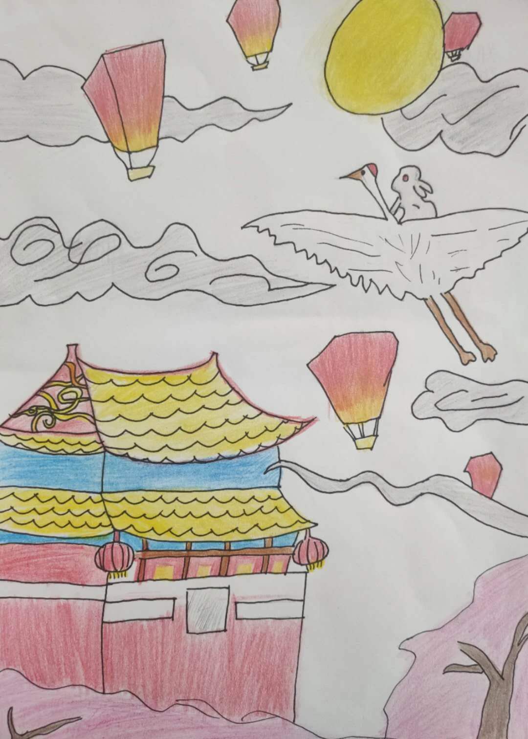 "三全"育人——开展"迎中秋庆国庆"主题绘画展览活动